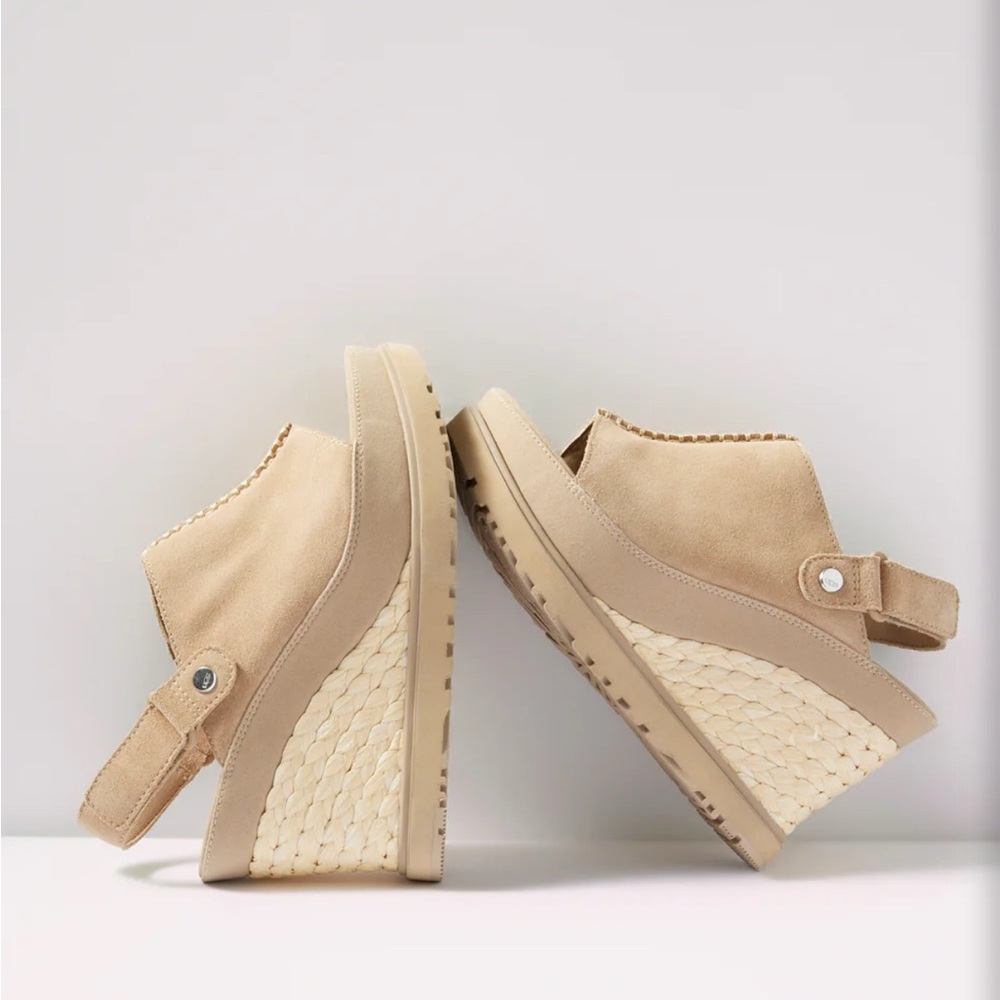 UGG Abbot Suede Adjustable Sling Wedge Sandal NWOB